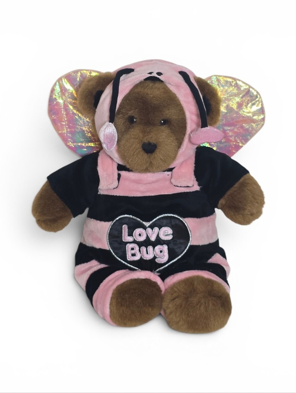Build-A-Bear Love Bug Teddy Bear Plush Pink & Black Bee Costume EUC